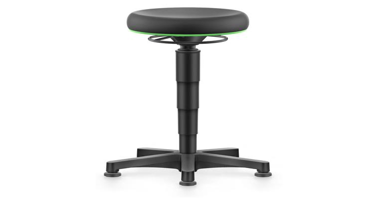 Allround Hocker mit Gleiter PU-Schaum Farbring grün