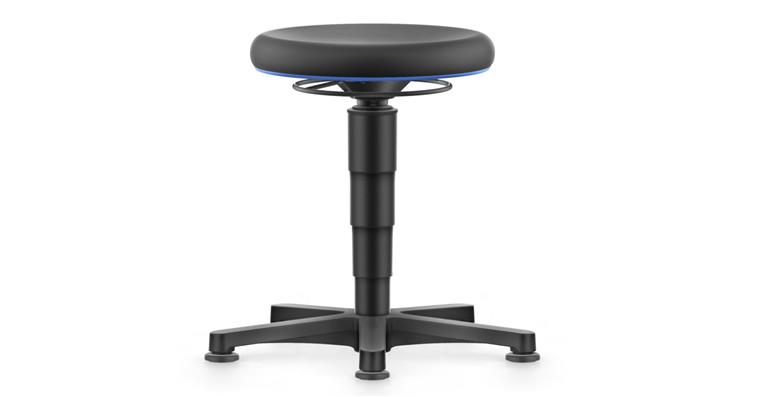 Allround Hocker mit Gleiter PU-Schaum Farbring blau