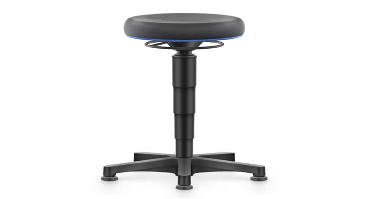 Allround Hocker mit Gleiter Supertec Farbring blau