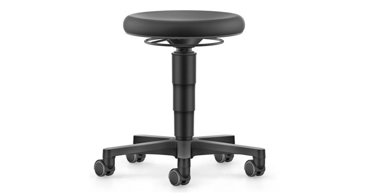 Allround Hocker mit Rollen PU-Schaum Farbring grau