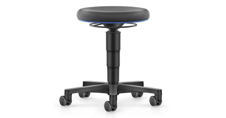 Allround Hocker mit Rollen Supertec Farbring blau