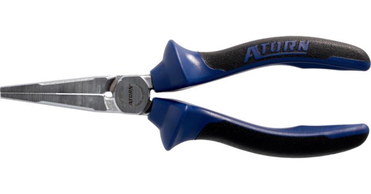 ATORN long-nose flat pliers 160 mm, chrome-plated, 2-component grip