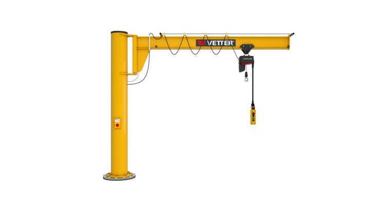 Säulenschwenkkran AS 125kg, 4,0m + Verbundanker-System + Elektrokettenzug