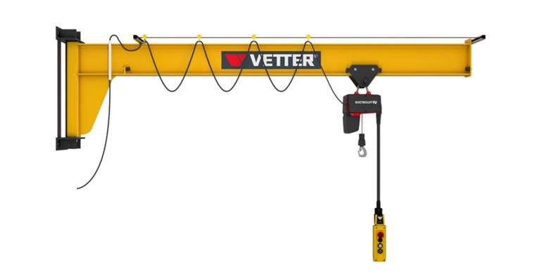 Wandschwenkkran AW 250kg, 4,0m + Standard-Lagerkonsole + Elektrokettenzug