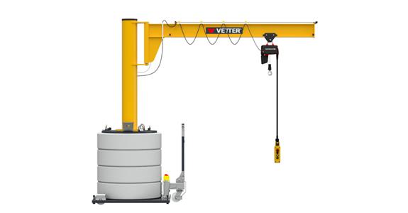 Mobiler Säulenschwenkkran MOB-AS 320kg, 3,0m 270° + Elektrokettenzug