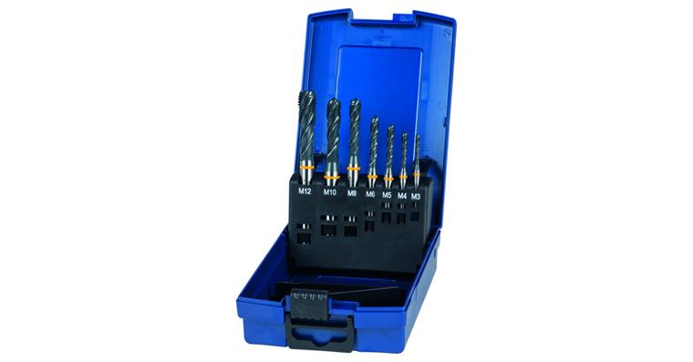 Blind hole screw tap set, 7 pieces, VA, 3xD, HSS-E/vaporised, M3-M12