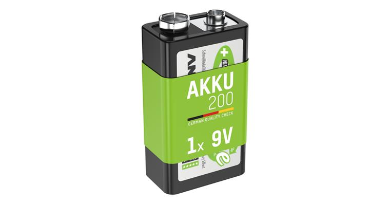 NiMH Akku 9V E-Block 200 mAh Pack =1 Stück