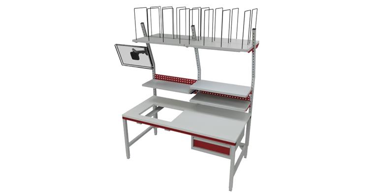 Komplettpackplatz FLEX Variante 5, B1600xT800xH690-960mm, RAL9006/3003
