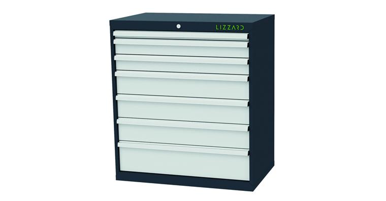 LIZZARD Schubladenschrank 7 Schubladen B900xT575xH1020mm RAL7016/7035