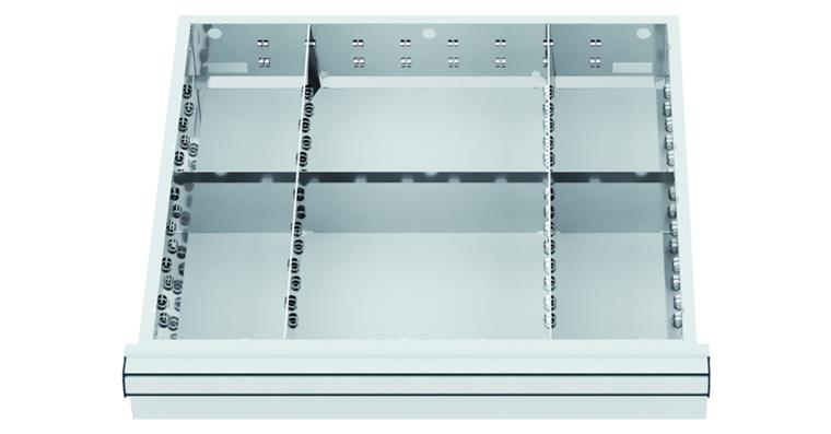 LIZZARD Schubladeneinteilungs-Set Metalleinteilung 500x450 mm 6 Fächer BH 200
