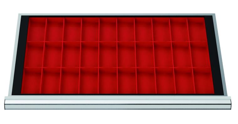 LIZZARD Schubladeneinteilungs-Set Kleinteilekästen 800x450 mm Blendenhöhe 100mm