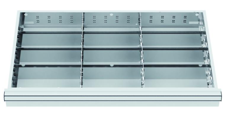 LIZZARD Schubladeneinteilungs-Set Metalleinteilung 800x450 mm 12 Fächer BH 75
