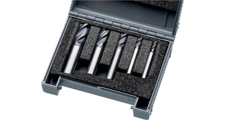 1016623250 ATORN HPC/MTC end mill set, XS, 4/6/8/10/12 mm, T=4 HB shank, ULTRA-coated