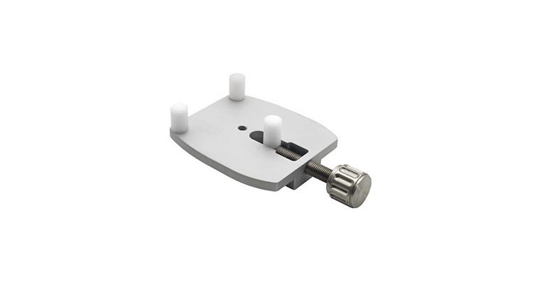 ATORN 3-point clamping plate, 80x70x14 mm, sandblasted aluminium with clamping bolts