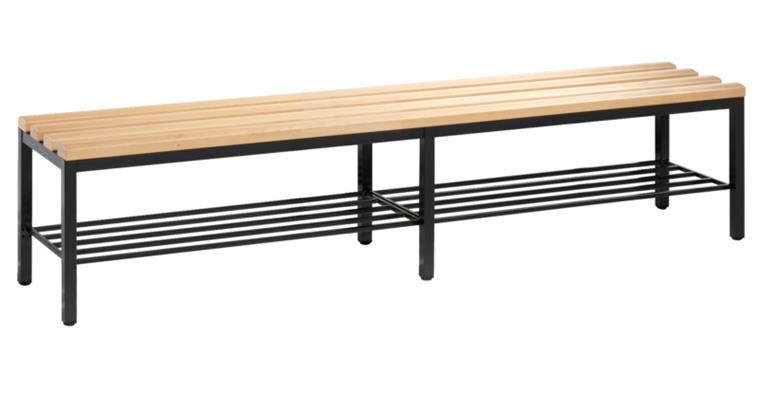 Free-standing bench seat 6 feet with shoe rack HxWxD 420x1960x353 mm