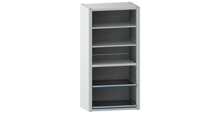 Grundregal BxTxH 1117x706x2200mm RAL 7035 / RAL 5012