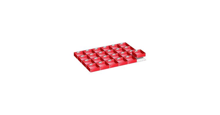 Set Einsatzkästen BxT 918x612mm FH 75mm 24 Einsatzkästen