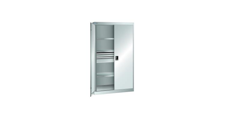 1085188111 Schwerlastschrank mit 2 Vollblech-Flügeltüren 1100x641x1950mm RAL 7035