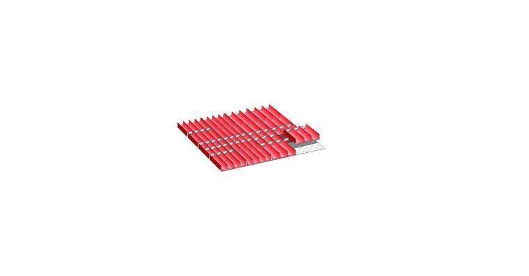 Set Mulden BxT 612x612mm FH 50mm 16 Muldenteile, 50 Muldenwände