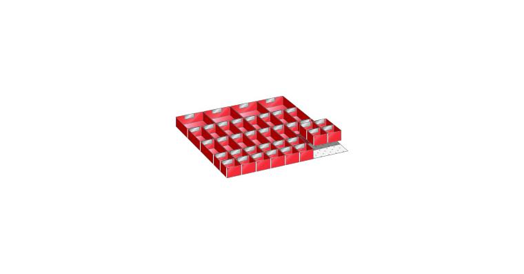 Set Einsatzkästen  BxT 612x612mm FH 50mm 36 Einsatzkästen