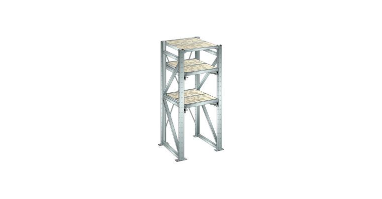 1085444102 Grundregal BxTxH 890x860x2000mm 1 Festrahmen, 2 Auszugrahmen 1000kg RAL 7035