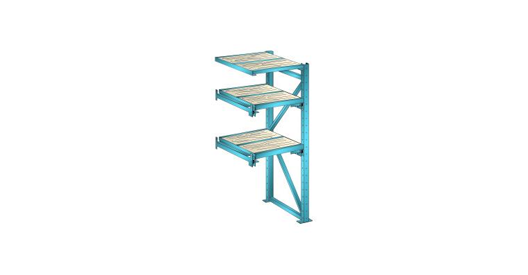 Anbauregal BxTxH 890x860x2000mm 1 Festrahmen, 2 Auszugrahmen 1000kg RAL 5012