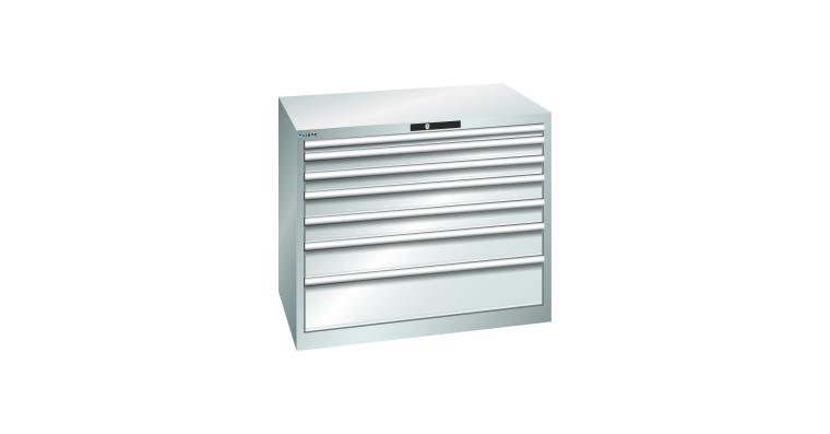 Schubladenschrank 1023x725x850mm 7Schubladen 1x50/2x75/2x100/1x150/1x200 RAL7035