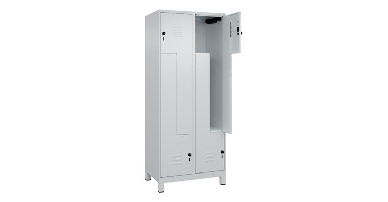 Z-Spind Classic PLUS, Füße, 4 Fächer, 1950x800x500mm RAL 7035/7035
