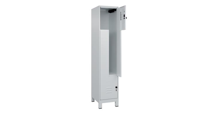 Z-Spind Classic PLUS, Füße, 2 Fächer, 1950x400x500mm RAL 7035/7035
