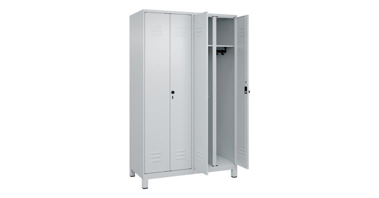 1085204304 Schwarz-Weiß-Spind Classic PLUS, Füße, für 2 Personen, 1950x1200x500mm 7035/7035