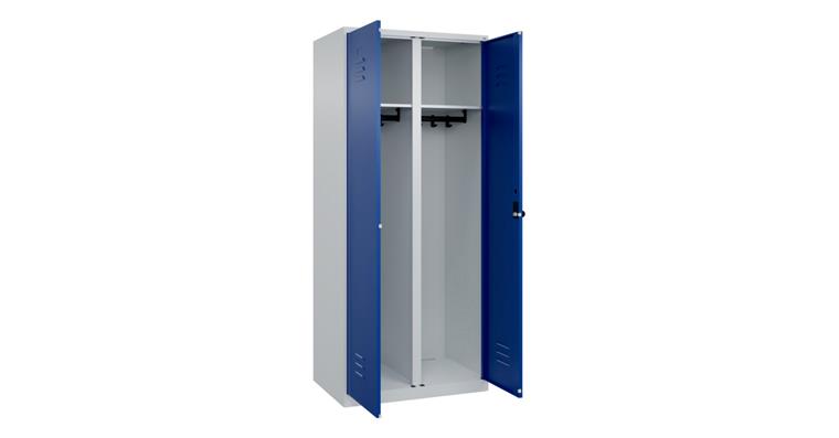 Schwarz-Weiß-Spind Classic PLUS, für 1 Person, 1850x800x500mm RAL 7035/5010