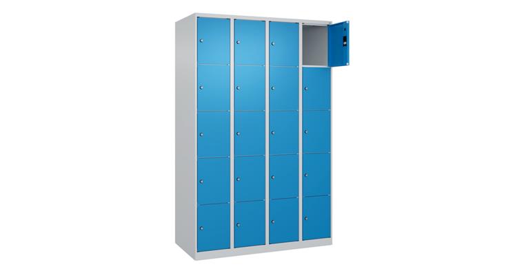 Schließfachschrank Classic PLUS, 20 Fächer, 1850x1200x500mm RAL 7035/5012