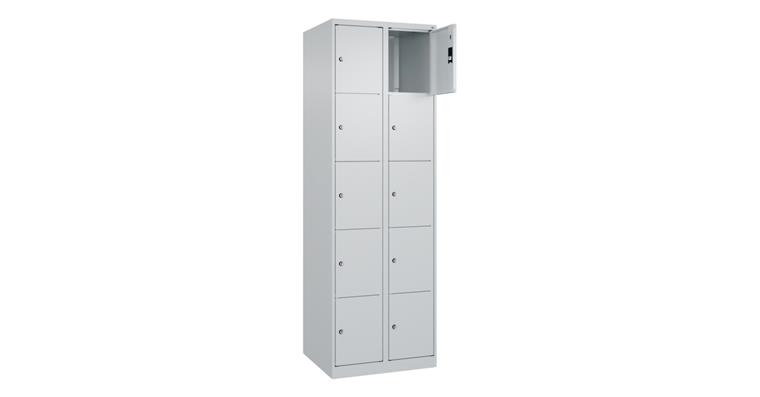 Schließfachschrank Classic PLUS, 10 Fächer, 1850x600x500mm RAL 7035/7035