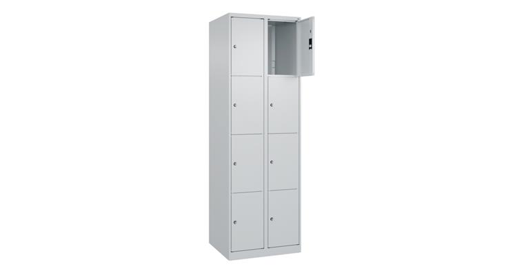 Schließfachschrank Classic PLUS, 8 Fächer, 1850x600x500mm RAL 7035/7035