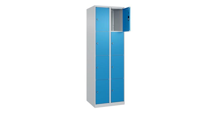 Schließfachschrank Classic PLUS, 8 Fächer, 1850x600x500mm RAL 7035/5012