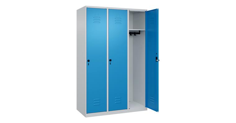 1085200402 Spind Classic PLUS, 3 Abteile, 1850x1200x500mm RAL 7035/5012