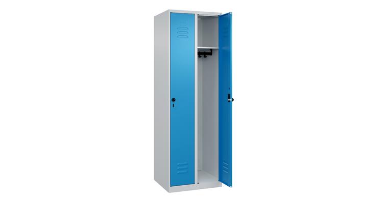 1085200102 Spind Classic PLUS, 2 Abteile, 1850x600x500mm RAL 7035/5012