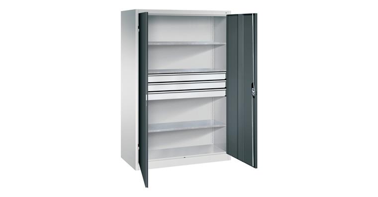 Large tool cabinet 1950X1200X600 RAL7035/7016, drawer block, centre
