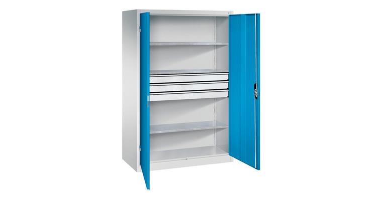 1085128504 Large tool cabinet 1950x1200x600 RAL7035/5012, drawer block, centre