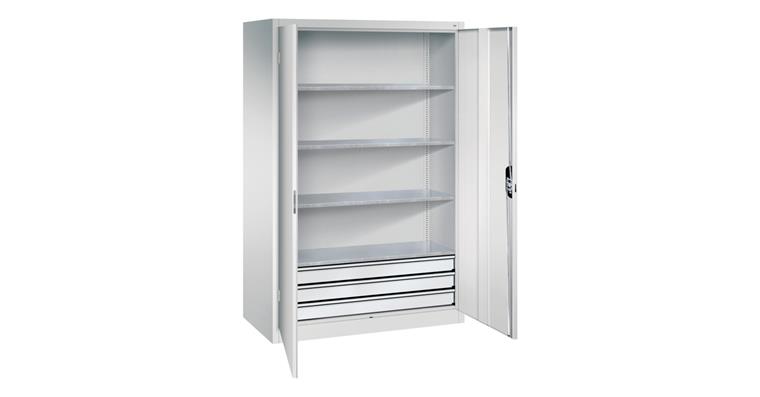 1085128407 Großraum-Werkzeugschrank 1950x1200x600 RAL7035/7035 Schubladenblock unten