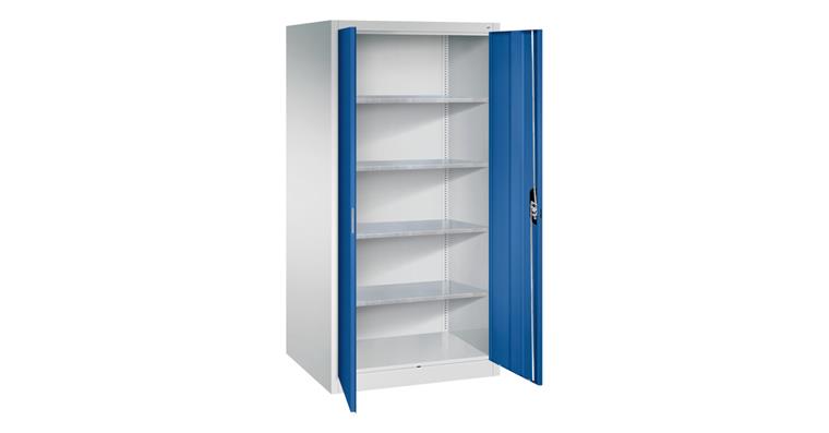 Hinged door cabinet 1950X930X800 mm 4 shelves RAL 7035/5010