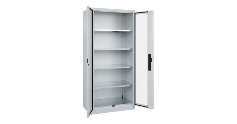 1085223204 Flügeltür-Werkzeugschrank Acurado, Sichtfenstertüren, 1950x930x500mm 7035/7035