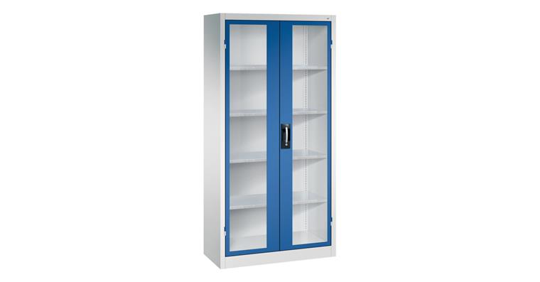 1085223103 Flügeltür-Werkzeugschrank Acurado, Sichtfenstertüren, 1950x930x400mm 7035/5010