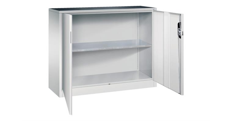 Hinged door tool cabinet HxWxD 1000x1200x400 mm 1 shelf RAL 7035