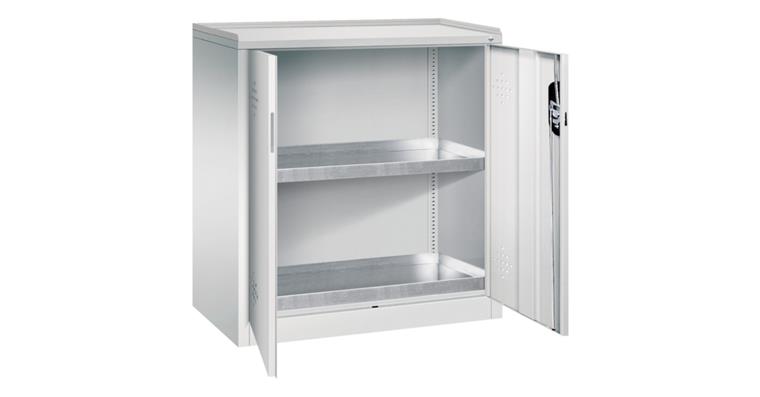 1085602102 Umweltschrank HxBxT 1000x930x500 mm 2 Wannen à 20 Liter RAL 7035