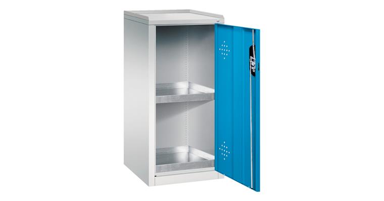 Hazmat cabinet HxWxD 1000x500x500 mm 2 trays each 10 litres RAL 7035/5012