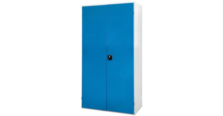 Akkuladeschrank mit Vollblechtüren BxTxH 980 x 500 x 1838 mm 7035/5012