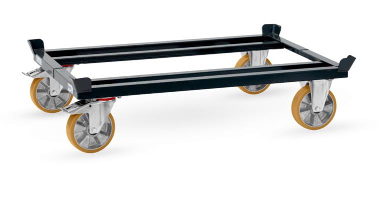 Paletten-Fahrgestell Polyurethan Ladefläche 1210x810mm Tragkraft 1050kg RAL 7016