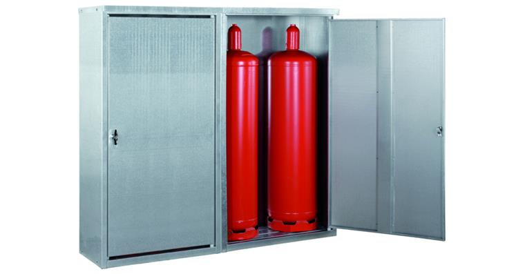 Kleingasflaschenschrank, K-GFS 22, Kapazität für 4 Stück 33 kg Gasflaschen