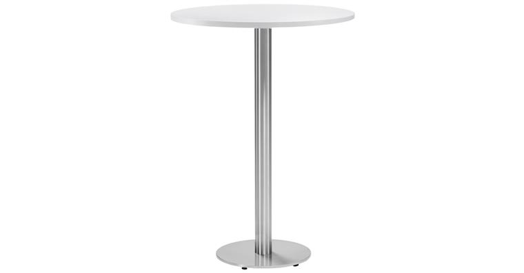 1082350203 Cafeteria-/Stehtisch Platte rund Ø800 mm Holzdekor Weiß Höhe 1125mm